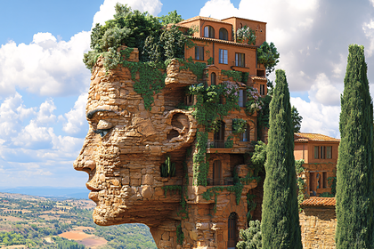 Cliffside Face Building
