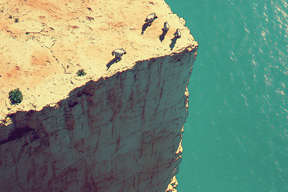 Cliffside Sheep Contemplation