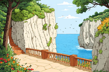 Cliffside View with Stone Path