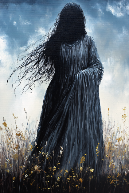 Cloaked Figure In Field