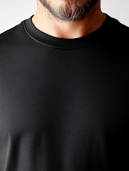 Close Up Black T-Shirt Mockup