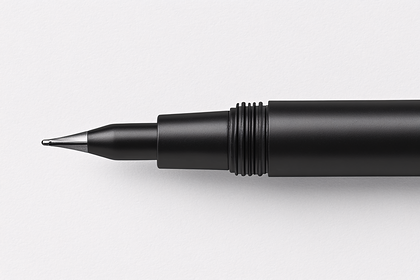 Close-Up of a Black Technical Pen