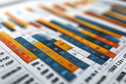 Close Up Of Bar Graph Showing Financial Data