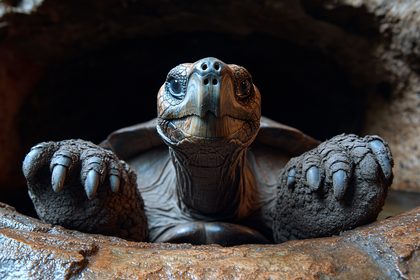 Close Up Of Galapagos Tortoise