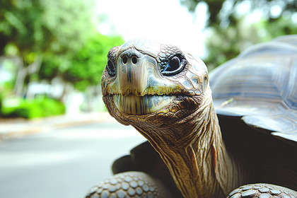 Close Up Of Galapagos Turtle