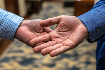 Close Up of Hands About to Shake