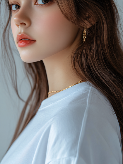 Close-Up Of Woman With Golden Jewelry