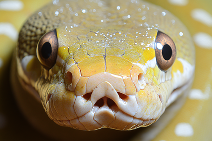Close Up Of Yellow Python Head