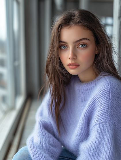 Close-up Portrait of Young Woman