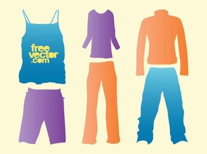 Clothes Silhouettes Free Vector