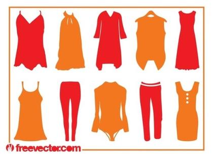 Clothing Silhouettes Free Vector