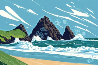 Coastal Cliffs and Waves