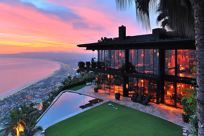 Coastal Mansion at Sunset