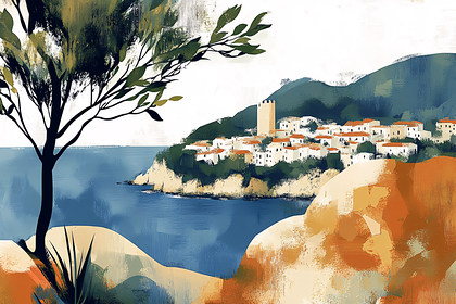 Coastal Town on a Cliff