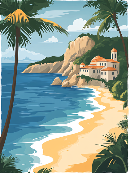Coastal Villa With Palm Trees