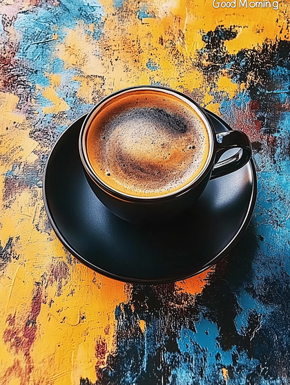 Coffee Cup On Artistic Background