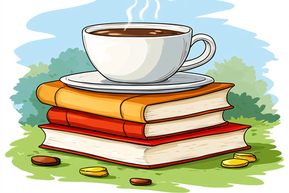 Coffee Cup On Stack Of Books
