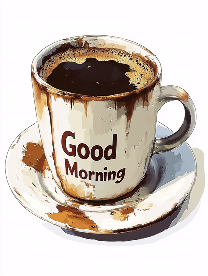 Coffee Cup With Good Morning Text