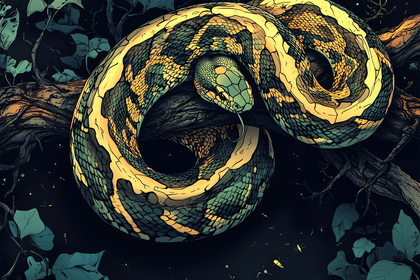 Coiled Jungle Snake