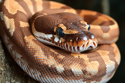 Coiled Python Close-Up