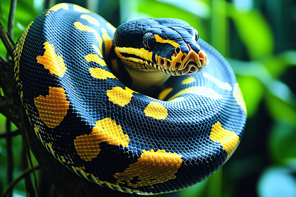Coiled Python Snake