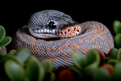 Coiled Snake Close-Up