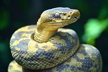 Coiled Snake Close-Up