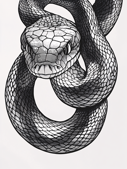 Coiled Snake Illustration