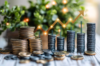 Coin Stacks and Growth Arrow