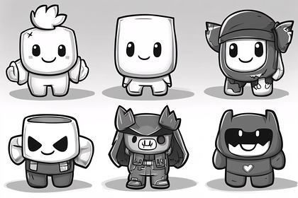Collection Of Cube Characters With Various Themes