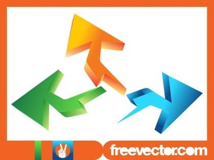 Colorful 3D Arrows Free Vector