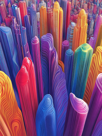 Colorful Abstract Cityscape