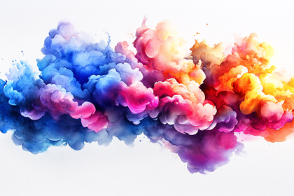 Colorful Abstract Cloudscape Watercolor