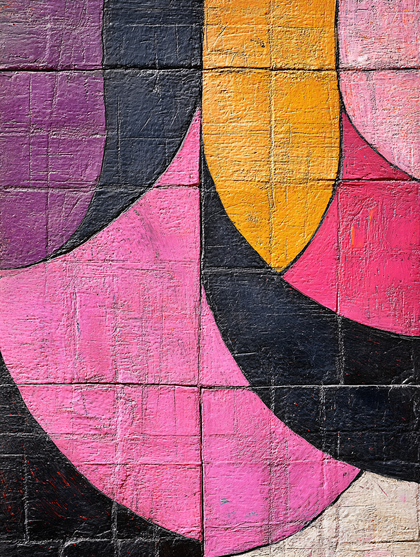 Colorful Abstract Curves On Textured Surface