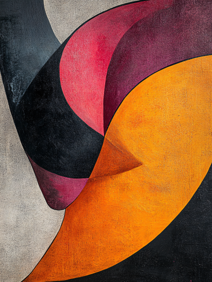 Colorful Abstract Curves Painting