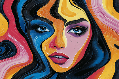 Colorful Abstract Face Portrait