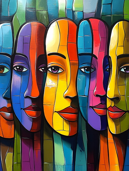 Colorful Abstract Faces