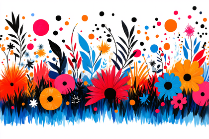 Colorful Abstract Floral Garden