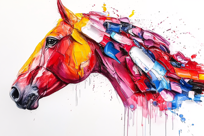 Colorful Abstract Horse Painting