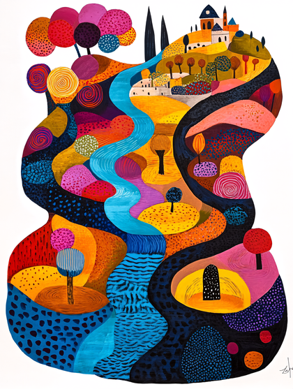 Colorful Abstract Landscape Painting