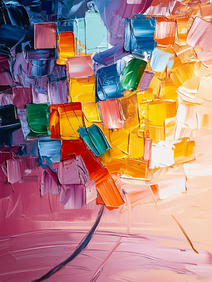 Colorful Abstract Palette Knife Painting
