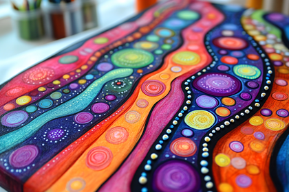 Colorful Abstract River Painting