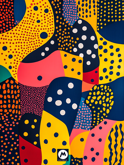 Colorful Abstract Shapes With Polka Dots