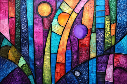 Colorful Abstract Stained Glass Art