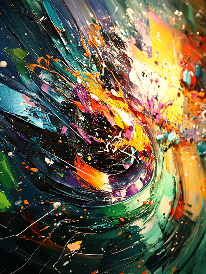 Colorful Abstract Swirl Painting