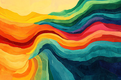 Colorful Abstract Wavy Landscape