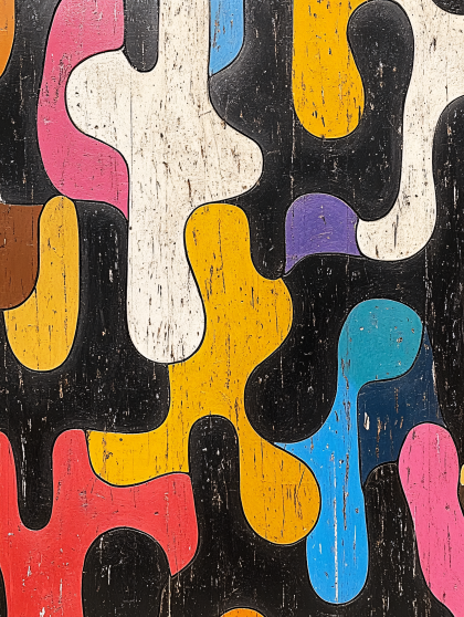 Colorful Abstract Wooden Panel