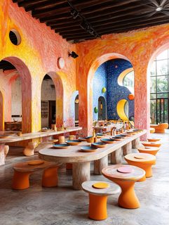Colorful Arched Restaurant Interior
