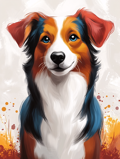 Colorful Australian Shepherd Portrait