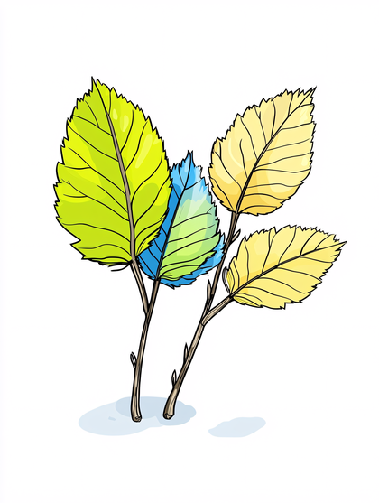 Colorful Autumn Leaves Branch